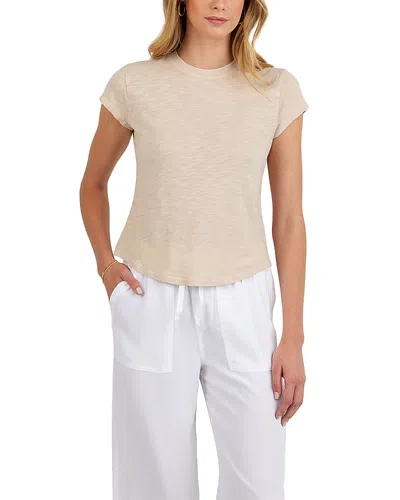 Bella Dahl Cotton Blend Slub Baby Tee In Neutral