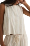 Bella Dahl Sleeveless Button Back Top In Positano Stripe In Positano Sand Stripe