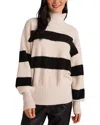 Bella Dahl Banded Turtle Neck Sweater In Neutral