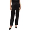 Bella Dahl Beaded Piping Satin Pants In Black
