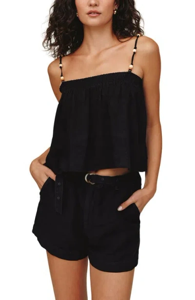 Bella Dahl Smocked Beaded Strap Tank In Animal Print