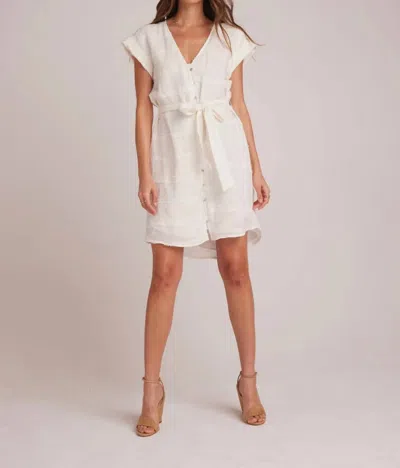 Bella Dahl Belted Cap Sleeve Dress In White