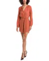 Bella Dahl Belted Raglan Mini Dress In Orange
