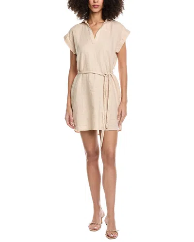 Bella Dahl Belted Tunic Linen Shirtdress In Neutral