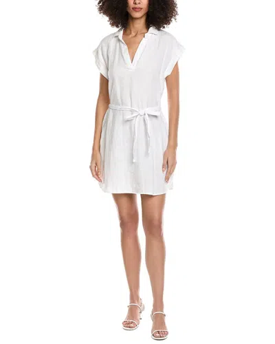 Bella Dahl Belted Tunic Linen Shirtdress In White