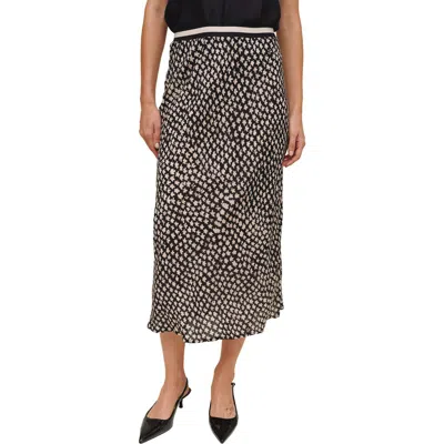 Bella Dahl Bias Skirt With Stripe Elastic Waistband In Gray