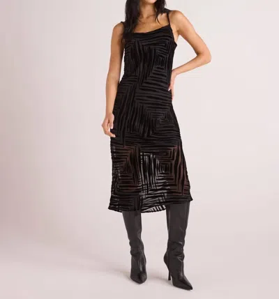 Bella Dahl Bias Layered Slip Midi Dress In Black