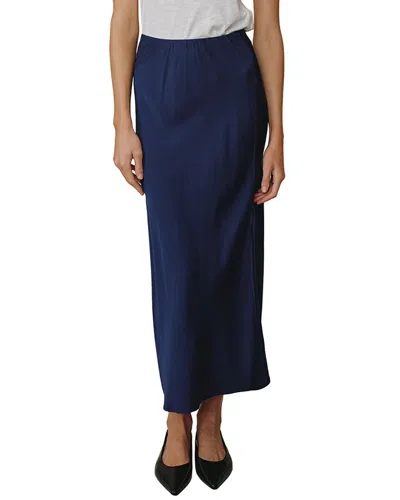 Bella Dahl Side Slit Bias Maxi Skirt In Eclipse Blue