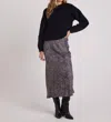 Bella Dahl Bias Midi Skirt In Onyx Steel In Black