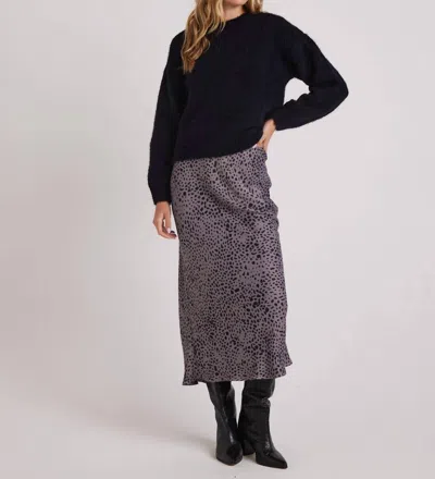 Bella Dahl Bias Midi Skirt In Onyx Steel In Black