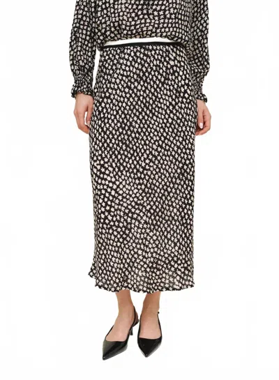 Bella Dahl Bias Skirt With Stripe Elastic Waistband In Sketched Stars Print In Black
