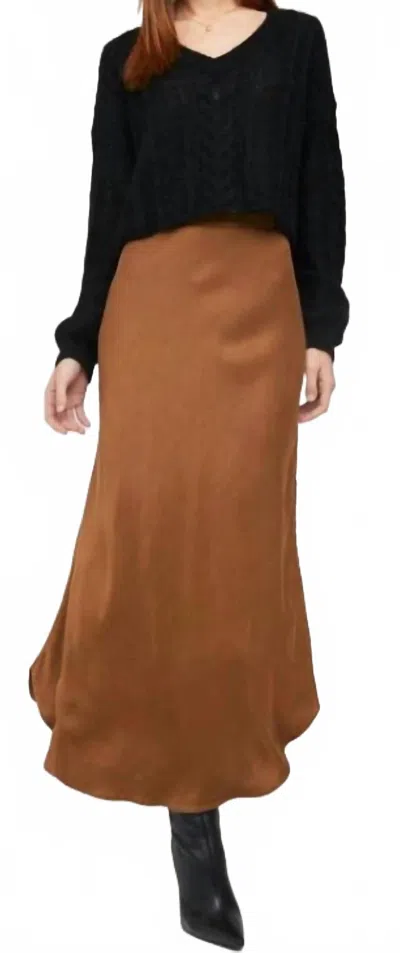 Bella Dahl Bias Slit Skirt In Twilight Gold In Pattern