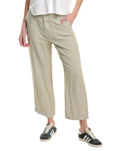 Bella Dahl Blakely Utility Linen-blend Wide Leg Crop Pant In Green