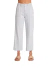 Bella Dahl Blakely Stripe Cotton Blend Wide Leg Ankle Pants In Multi