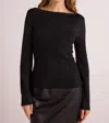 Bella Dahl Metallic Long Sleeve Sweater In Metallic Black In Multi