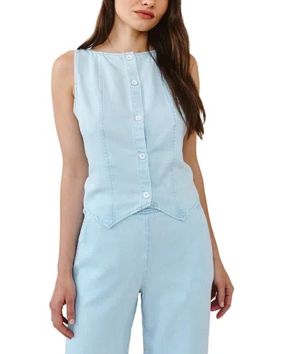 Bella Dahl Boatneck Seamed Vest In Blue