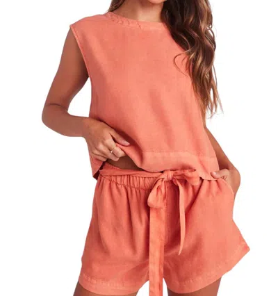 Bella Dahl Boxy Button Back Top In Clay Oasis In Multi