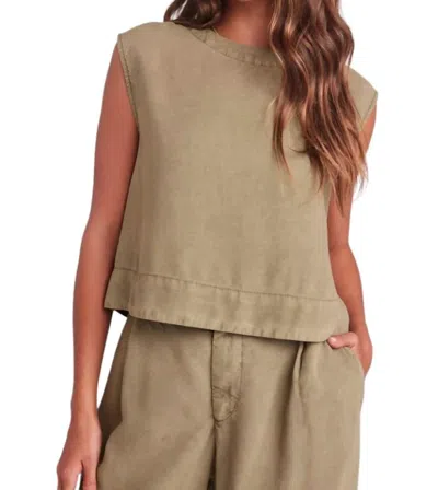 Bella Dahl Boxy Button Back Top In French Olive