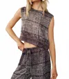 Bella Dahl Boxy Print Button Back Tank In Asilah In Brown