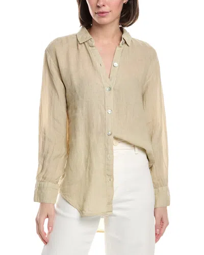 Bella Dahl Boyfriend Button Down Linen Shirt In Green