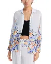 Bella Dahl Placed Floral Linen Blend Button-up Shirt In Border Floral Print