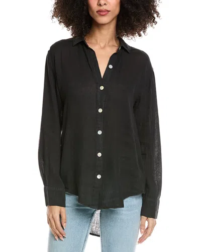 Bella Dahl Boyfriend Linen Button Down Shirt In Black