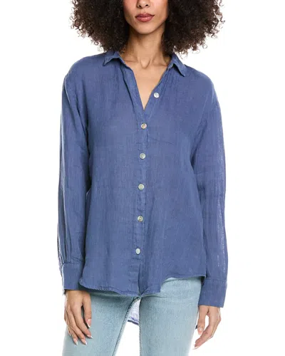 Bella Dahl Boyfriend Linen Button Down Shirt In Blue