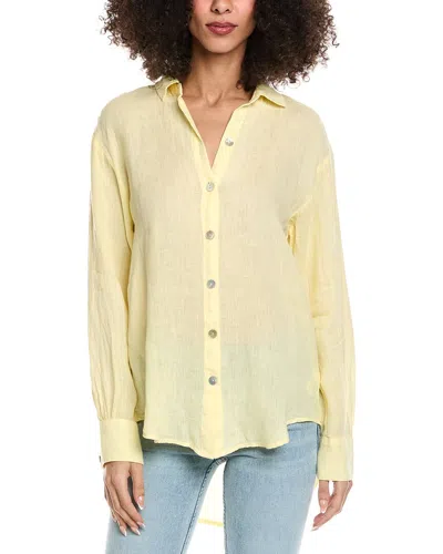 Bella Dahl Boyfriend Linen Button Down Shirt In Gold