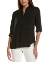 Bella Dahl Two Pocket Bishop Sleeve Shirt In Black