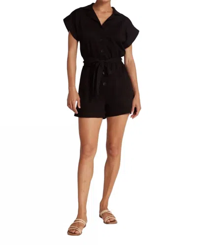 Bella Dahl Brooke Notched Collar Romper In Black