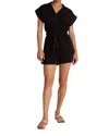 Bella Dahl Utility Romper In Vintage Black In Black