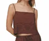 Bella Dahl Button Back Crop Top In Sea Glass Brown In Brown