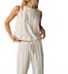 Bella Dahl Sleeveless Button Back Top In Positano Sand Stripe In Multi