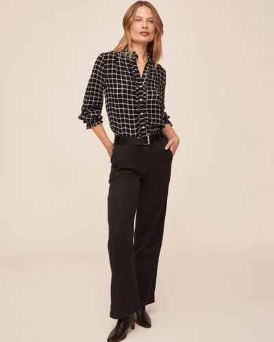 Bella Dahl Button Down Shirt With Ruffle Edges In Multi
