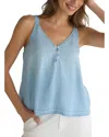 Bella Dahl Button Front Camisole In Light Wash Riviera In Blue