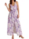 Bella Dahl Button Front Cami Dress In Iris Floral Print In Multi