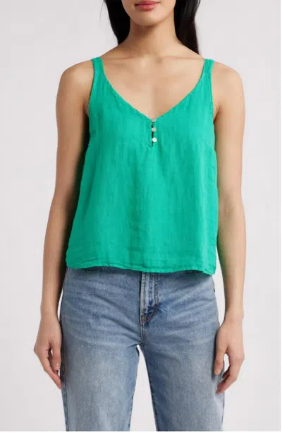 BELLA DAHL BUTTON FRONT CAMISOLE IN TROPICAL GREEN