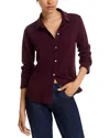 Bella Dahl Button Front Knit Top In Burgundy