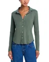 Bella Dahl Cotton Knit Button-up Shirt In Green