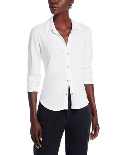 Bella Dahl Button Front Knit Top In White
