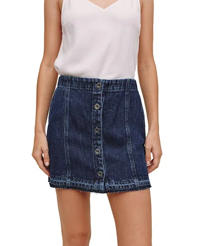 Bella Dahl Button Front Mini Denim Skirt In Blue