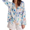 BELLA DAHL BUTTON LOOP FRONT BLOUSE IN MALIBU