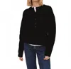 Bella Dahl Button Placket Pullover Sweater In Black In Black