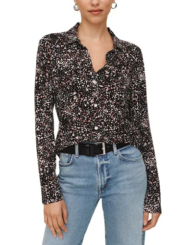 Bella Dahl Button Up Knit Top In Black