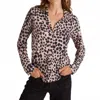 Bella Dahl Button Up Knit Top In Winter Spots Print In Neutral