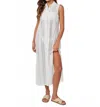 Bella Dahl Button Up Side Slit Duster Dress In Off White In White