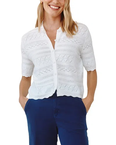 Bella Dahl Button-down Wool-blend Sweater In White