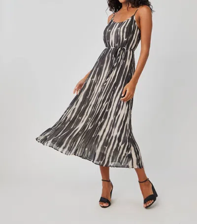 Bella Dahl Cami Midi Pleated Dress In Brushed Stripped