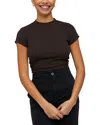 Bella Dahl Cap Sleeve Crew T-shirt In Brown