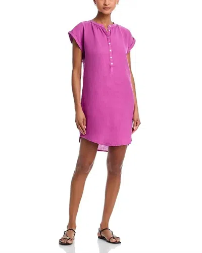Bella Dahl Cap Sleeve Henley Dress In Wild Plum In Pink
